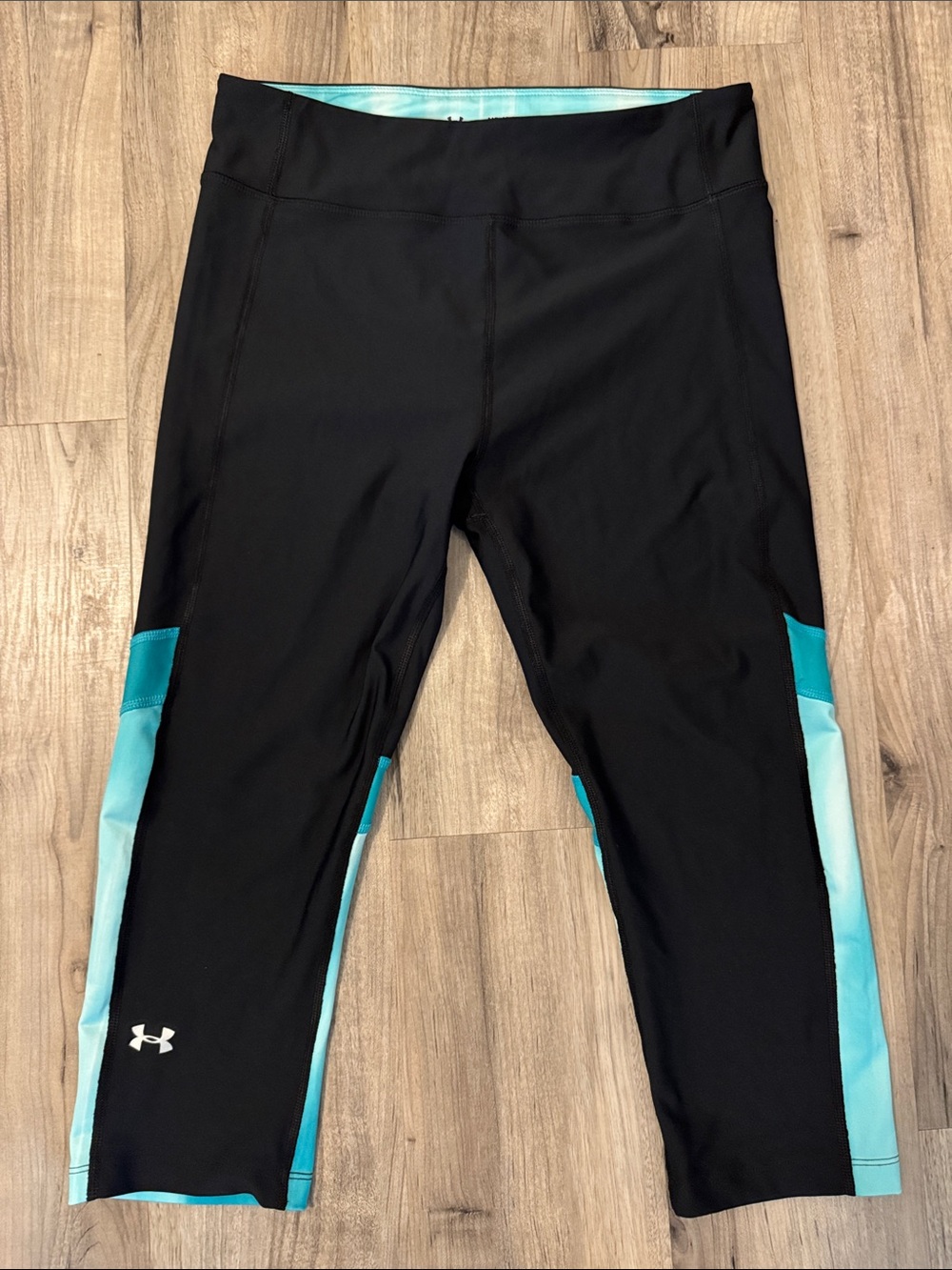 Under Armour Women’s Black Swim Capris with Aqua Panels